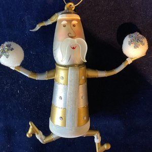 Vintage Santa Holding Snowballs Ornament by AMC